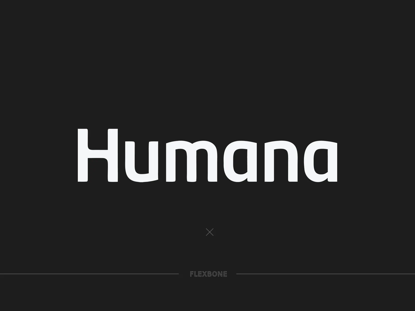 Humana wordmark logo in white on a dark background