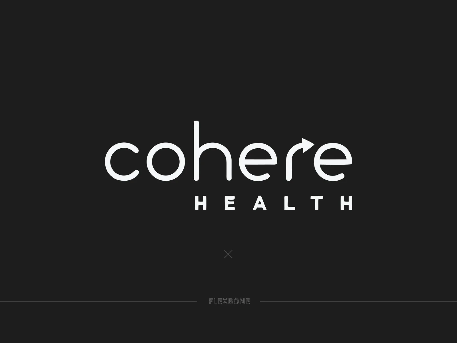 Cohere Health wordmark logo with an arrow replacing part of the lettering