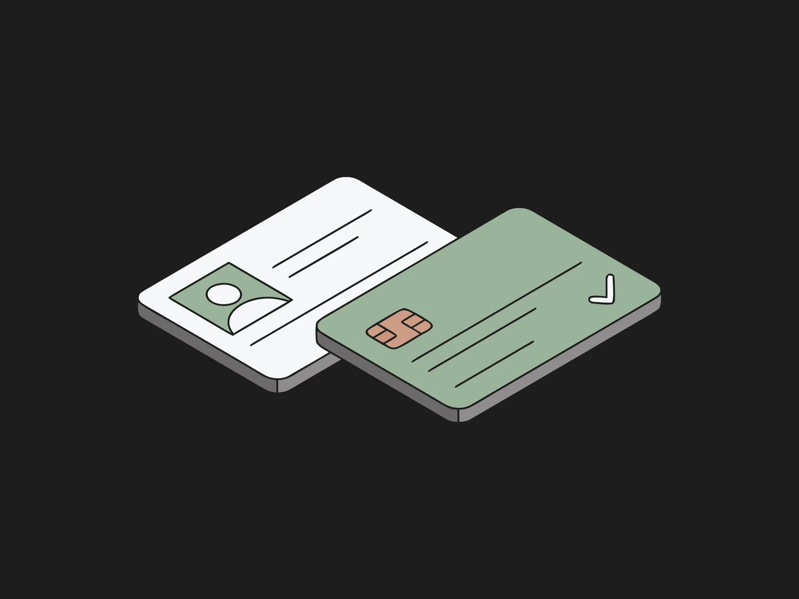 An insurance card overlapping a photo ID card