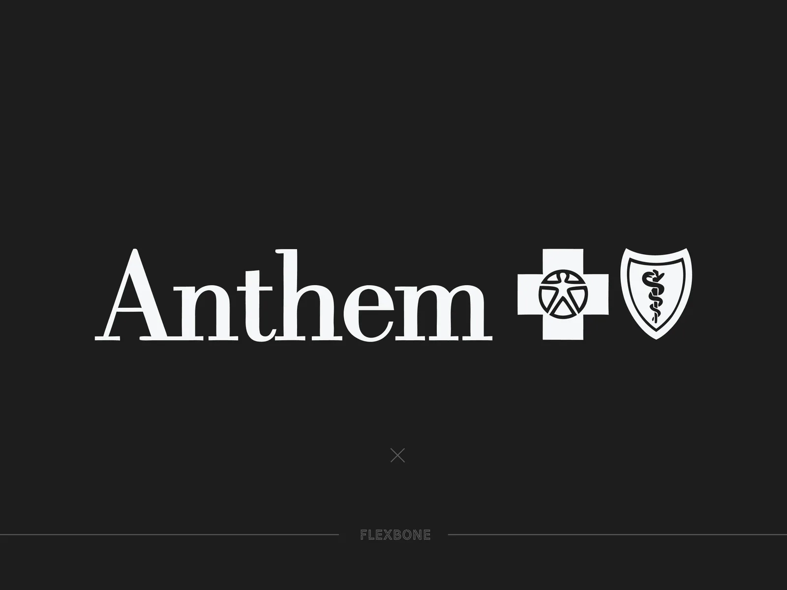 Anthem wordmark beside a Blue Cross Blue Shield cross-and-shield logo